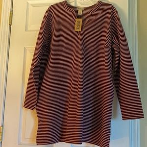 Duluth Trading Company Maroon/Cream Tunic 1X